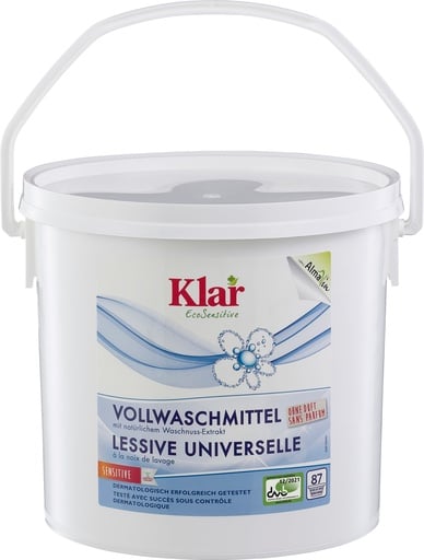 "KLAR Vollwaschmittel Pulver 4,4kg mit natürlichem Waschnuss-Extrakt image"