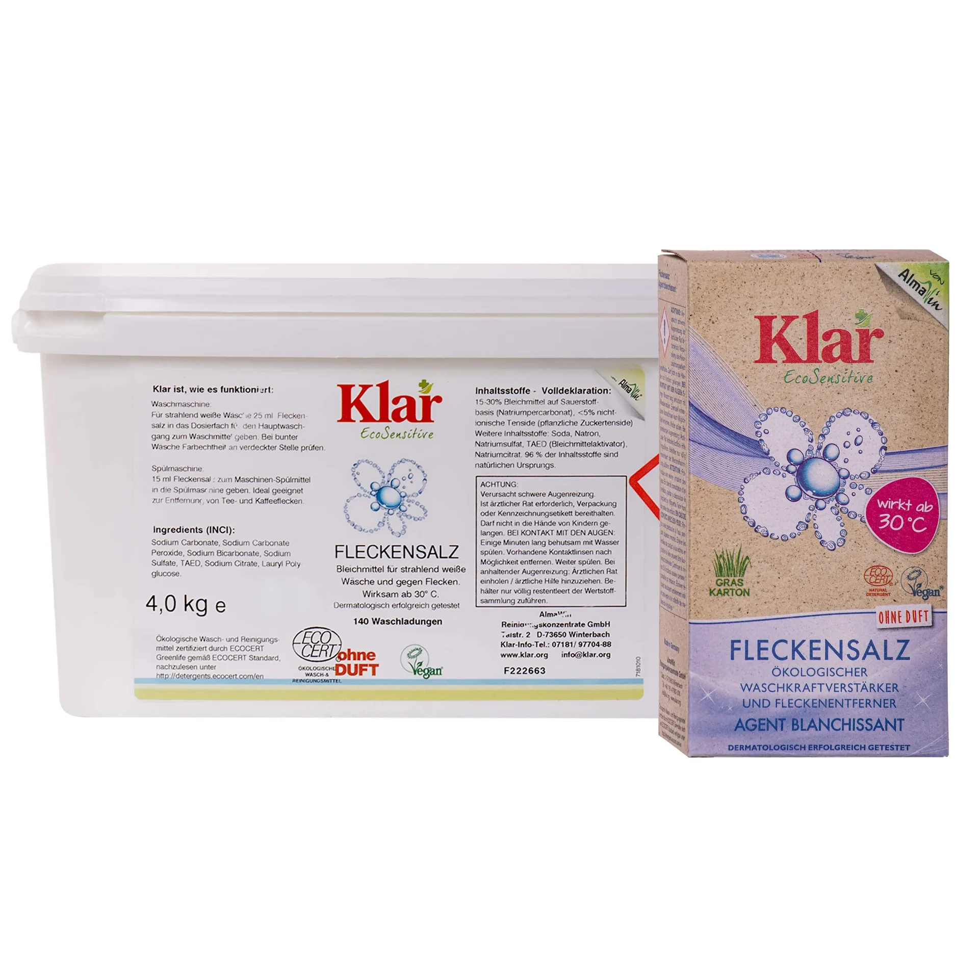 "KLAR Fleckensalz & Bleichmittel in verschiedenen Größengebinden image"