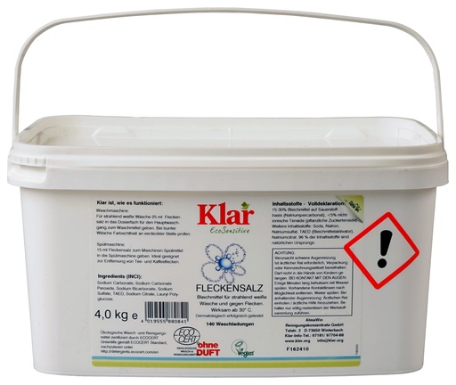 "KLAR Fleckensalz 4kg gegen Flecken ohne Duft image"