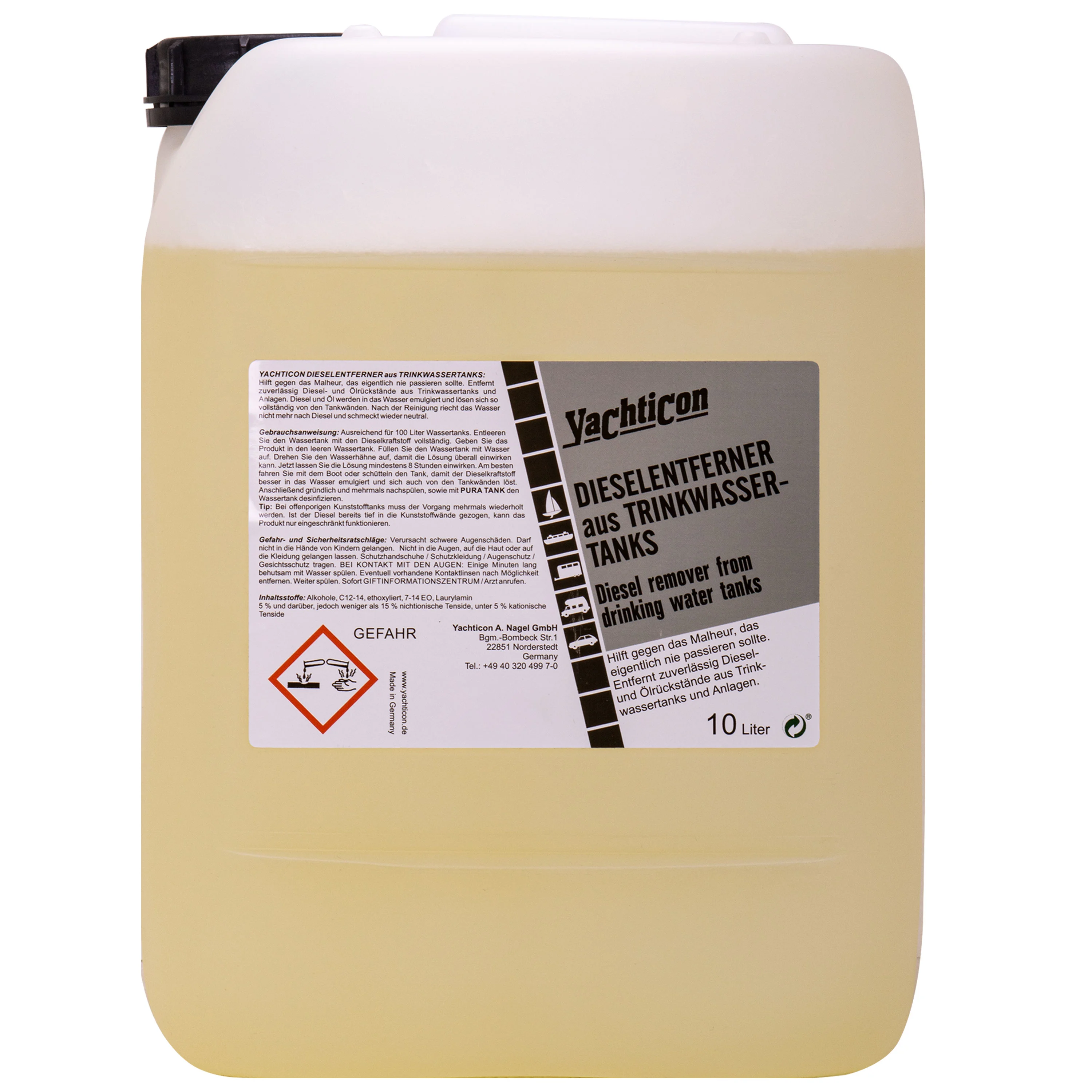 YACHTICON Dieselentferner 10 Liter für Trinkwassertanks