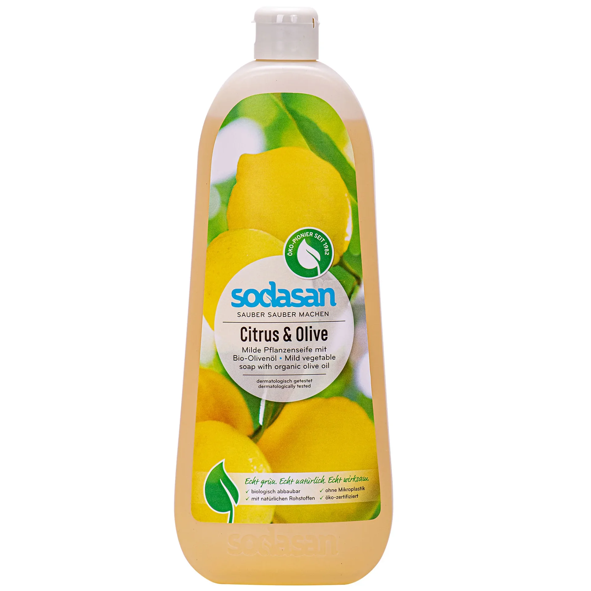 "SODASAN Flüssigseife Liquid Citrus-Olive 1 Liter Pflanzenseife image"