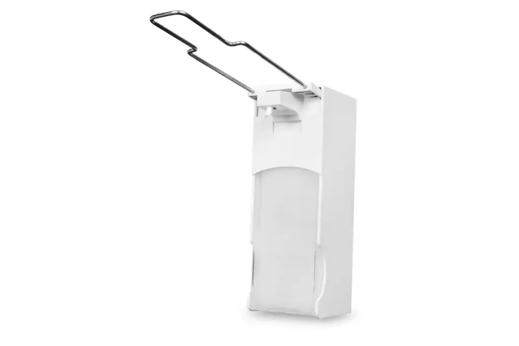 "BIO-LINN Dosierspender für 1000 ml Füllmenge mit Armhebel weiß Kunststoff nachfüllbar image"