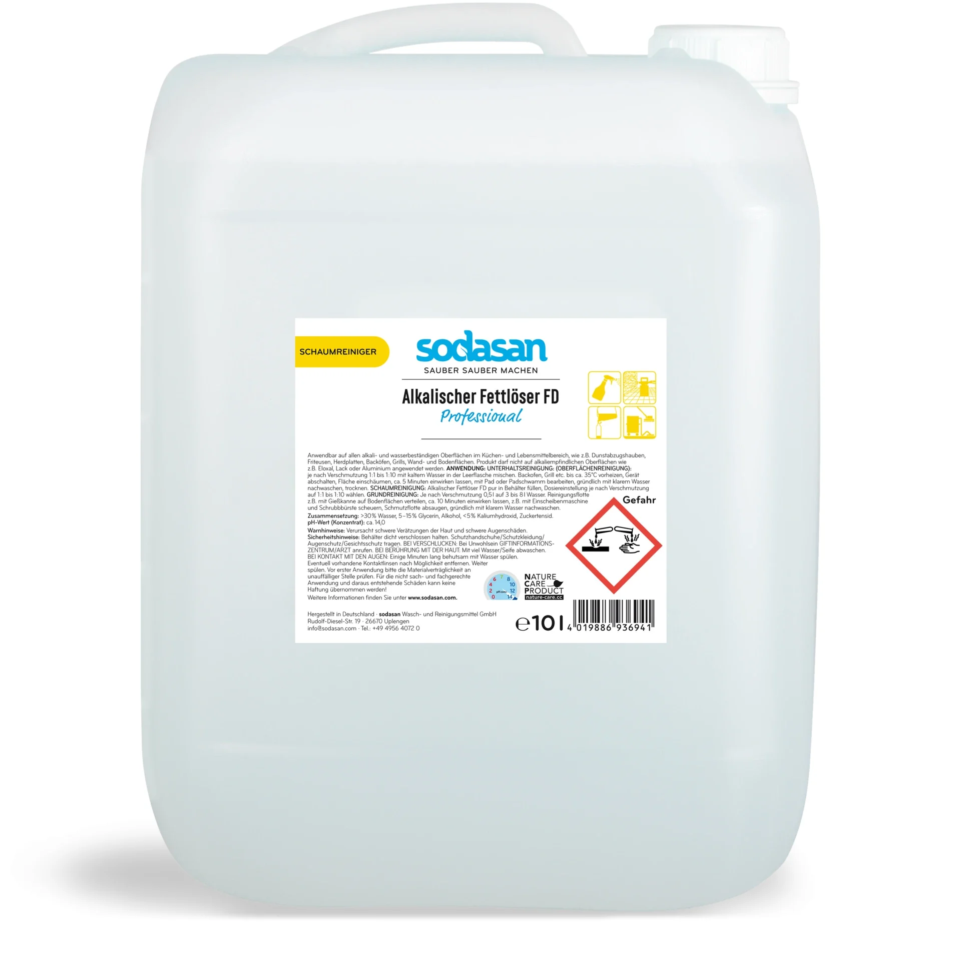 "SODASAN  Alkalischer Fettlöser FD Professional 10 Liter image"