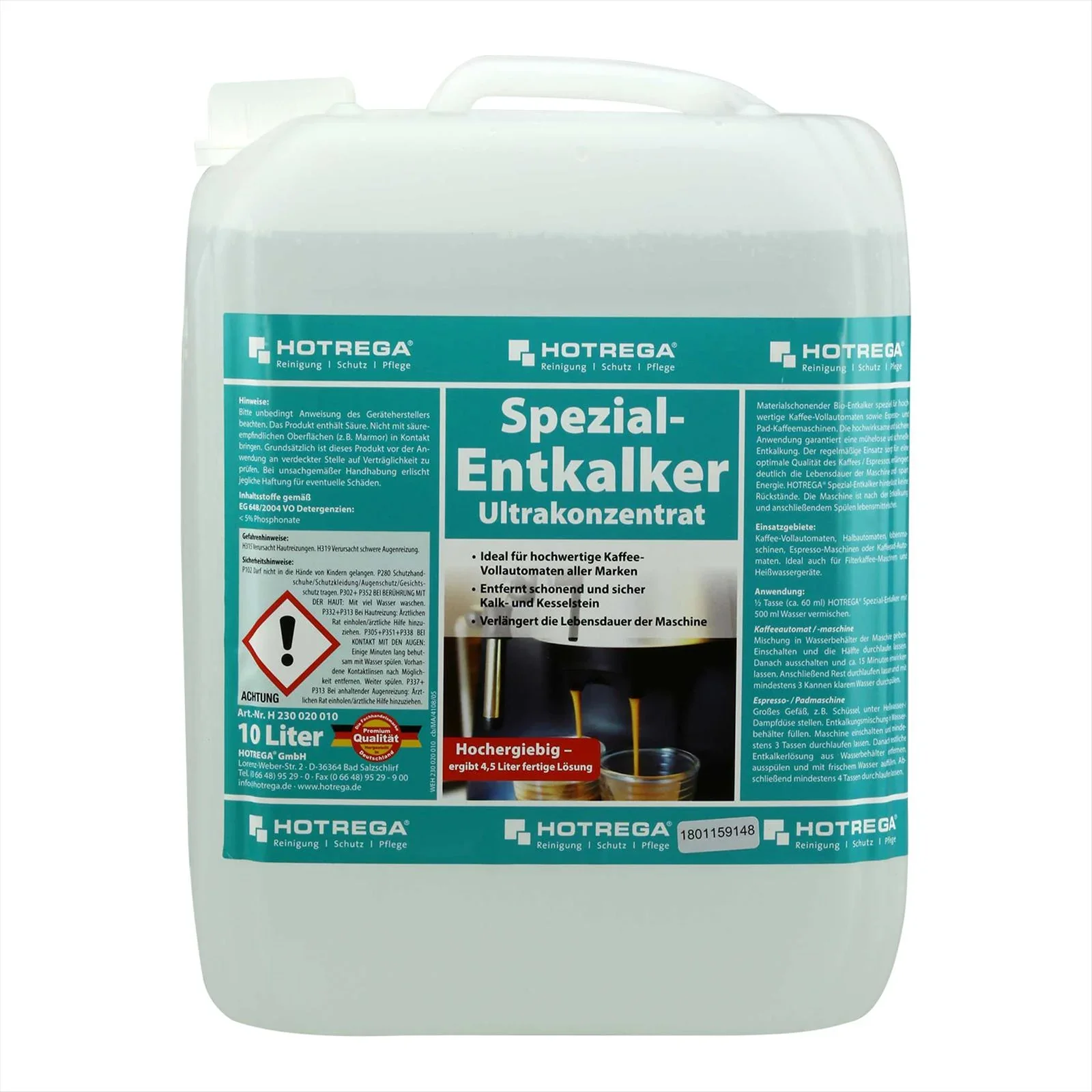 "HOTREGA Spezial Entkalker 10 Liter Konzentrat image"