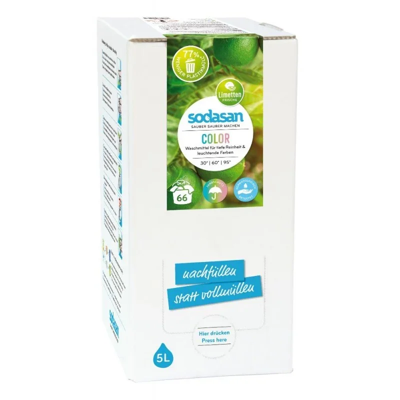 "SODASAN COLOR Flüssigwaschmittel Limette 5 Liter Bag in Box image"