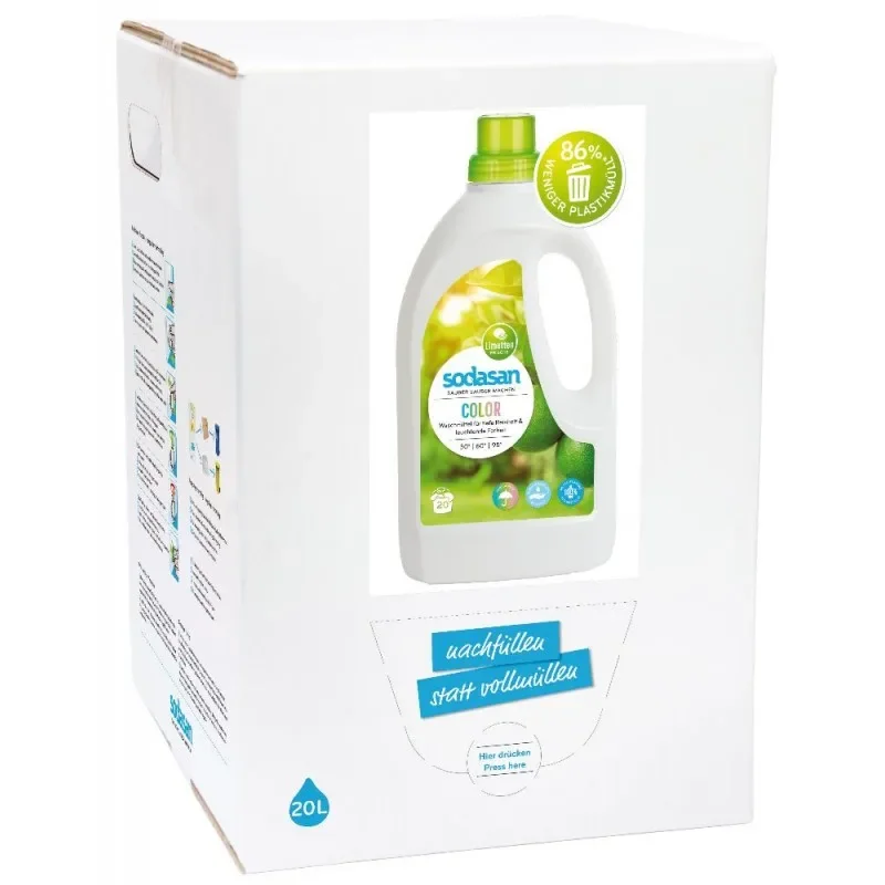 "SODASAN COLOR Flüssigwaschmittel Limette 20 Liter Bag in Box image"