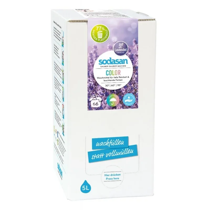 "SODASAN COLOR Flüssigwaschmittel Lavendel 5 Liter Bag in Box image"