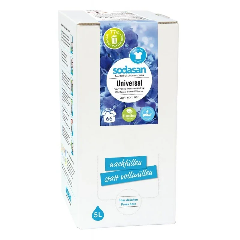 "SODASAN Universal Waschmittel Limette 5 Liter Bag in Box image"