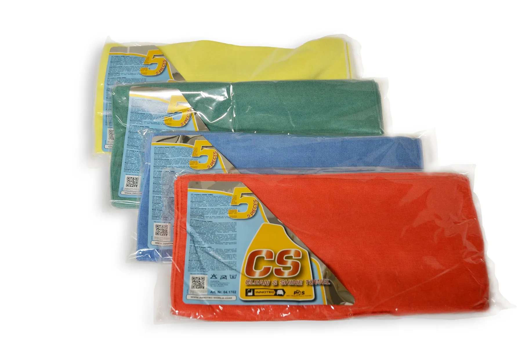 INNOTEC Clean and Shine Towels rot Poliertuch 5 Stck Packung