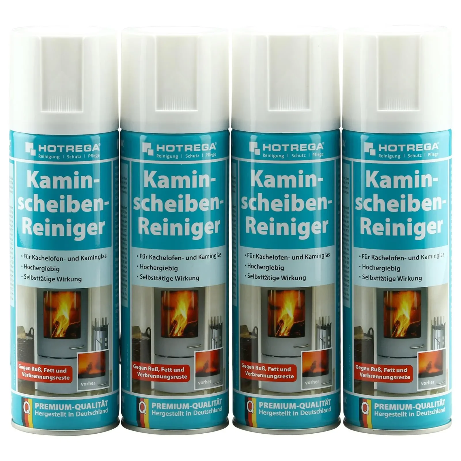 "HOTREGA Kaminscheibenreiniger 4 x 300 ml Spraydose gebrauchsfertig image"