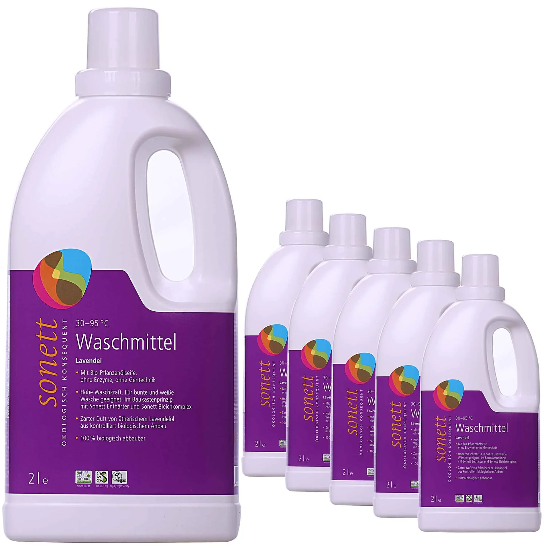 "SONETT Waschmittel flüssig Lavendel 6 x 2 Liter image"