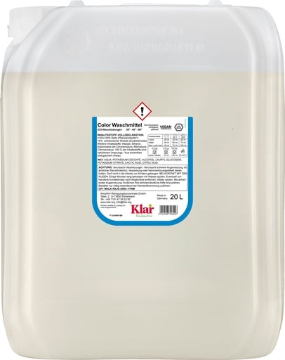 "KLAR Color Waschmittel flüssig 20 Liter ohne Duft image"