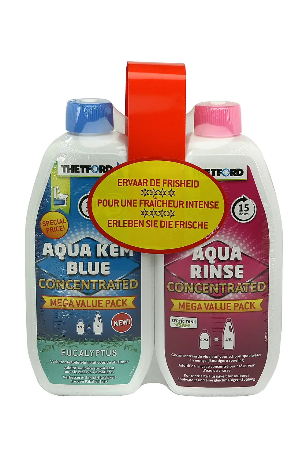 "THETFORD Duopack Aqua Kem Blue Eucalyptus 0,78 Liter & Aqua Rinse 0,75 Liter image"