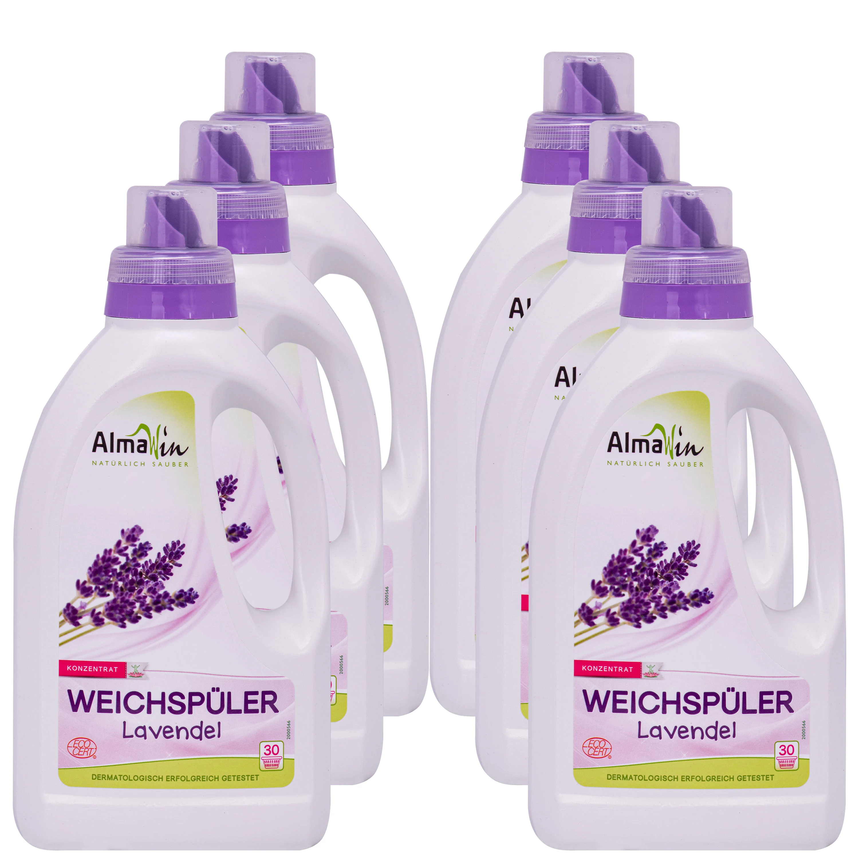 ALMAWIN Weichspüler 6 x 750 ml mit Lavendelduft