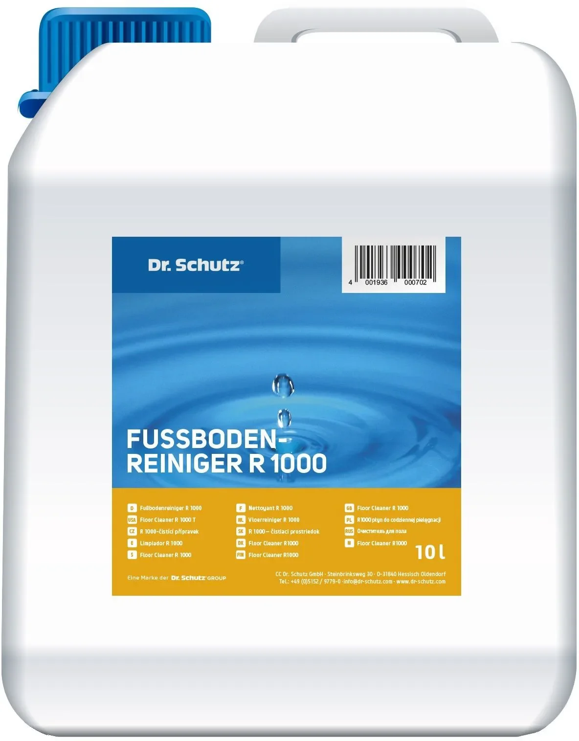 DR. SCHUTZ Fußbodenreiniger R 1000 10 Liter Wischpflege für 10000 m² A