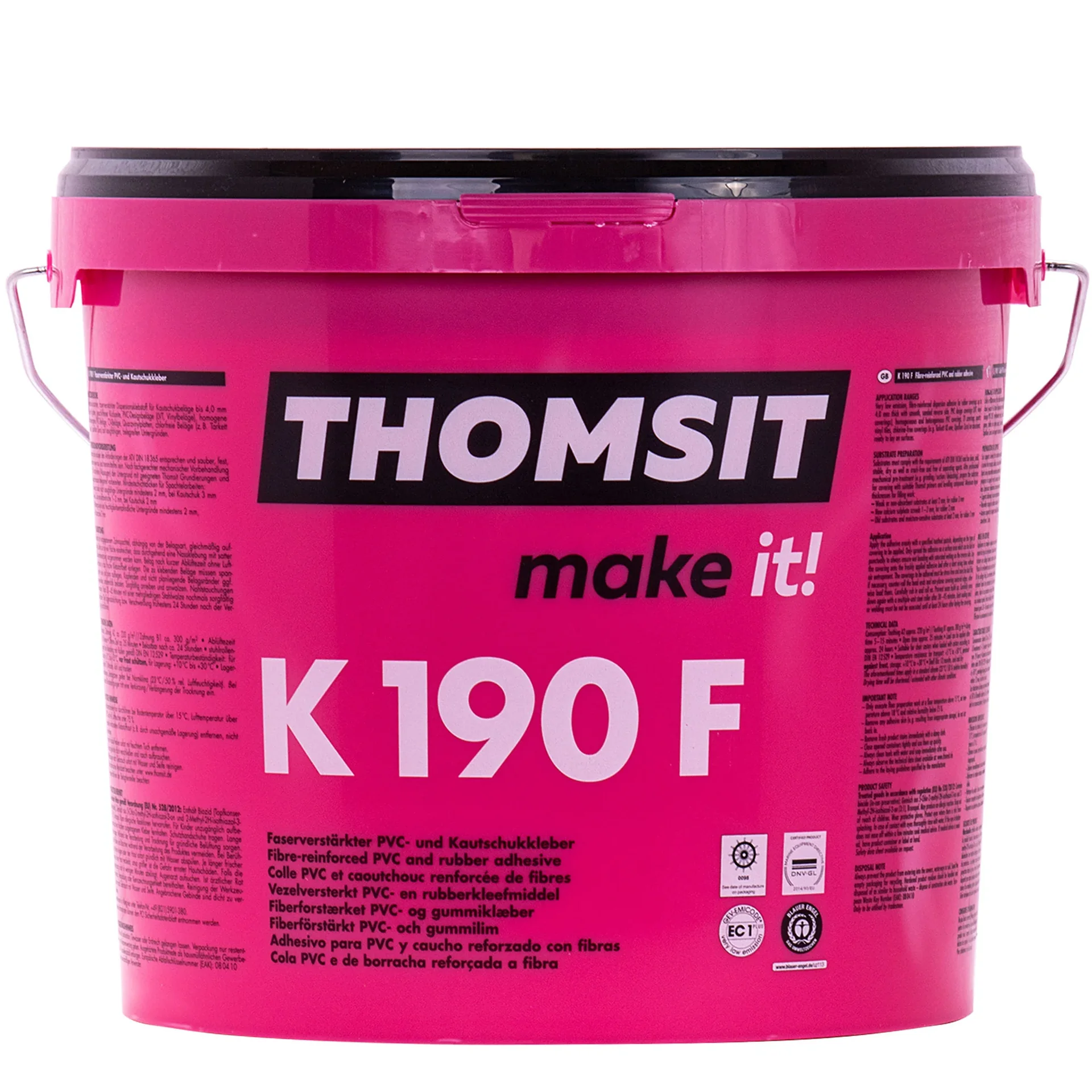 "THOMSIT K 190 F Faserverstärkter Kautschuk- und PVC-Belagkleber 13 kg image"