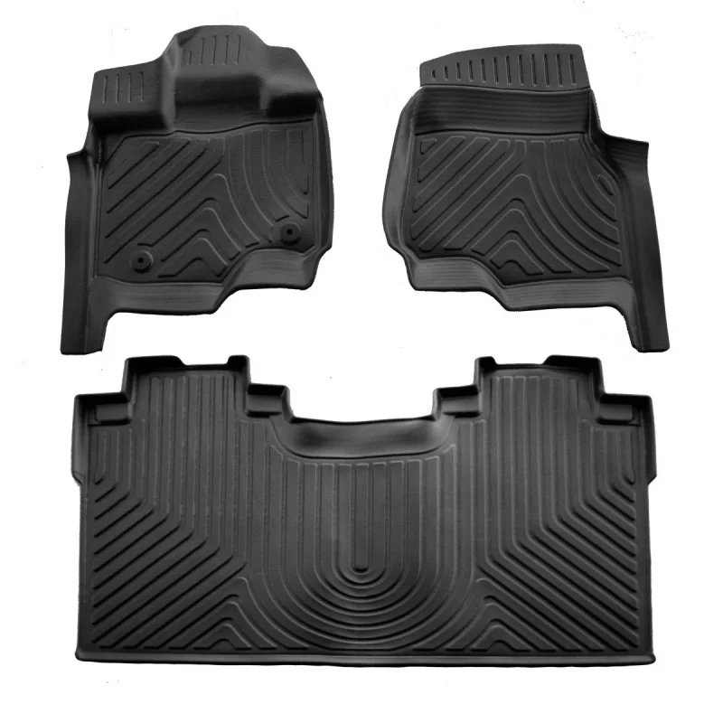 "Gummifußmatten Auto für FORD F-150 Crew Cab (2014-2021), 3D, passgenaue Fußraummatten image"