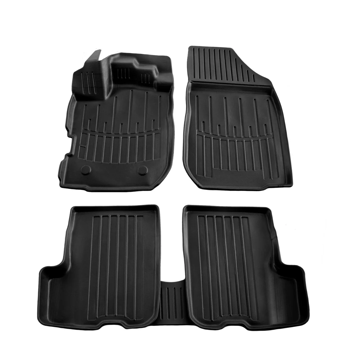 "Fußmatten Auto, 3D Gummimatten für RENAULT Logan II (2012-2020), passgenaue Autofußmatten, mit hohem Rand und geruchsneutral image"