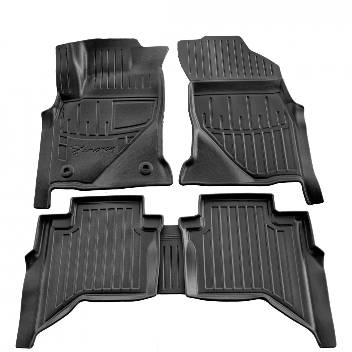 "Gummifußmatten Auto für TOYOTA Hilux VIII (Crew Cab) (2015-...), 3D, passgenaue Autofußmatten image"