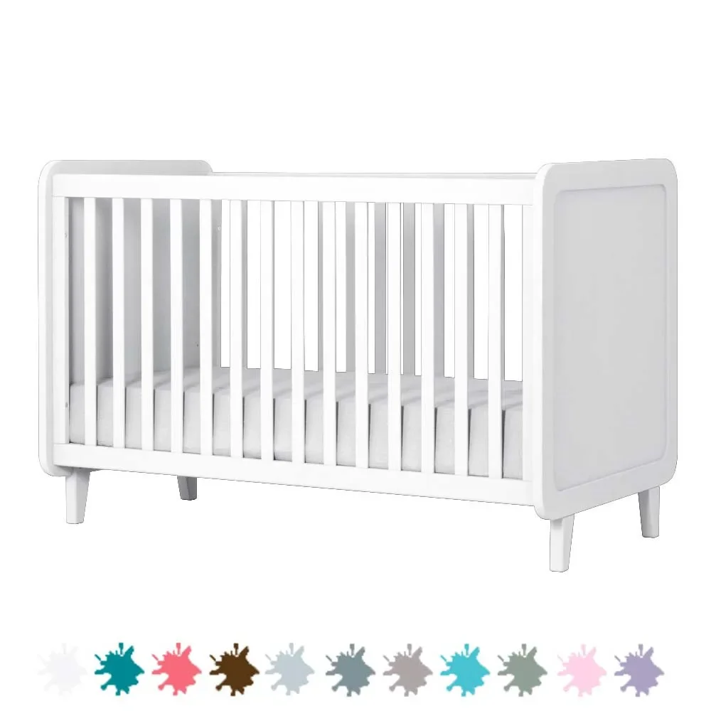 Laurette Babybett 70 x 140 cm Accroche Coeur, Farbe: grau grün