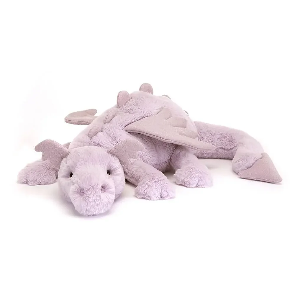 "Jellycat Kuscheltier, Plüschtier, Stofftier - Lavender Dragon, Größe: Riesig - H19 X B66 CM image"