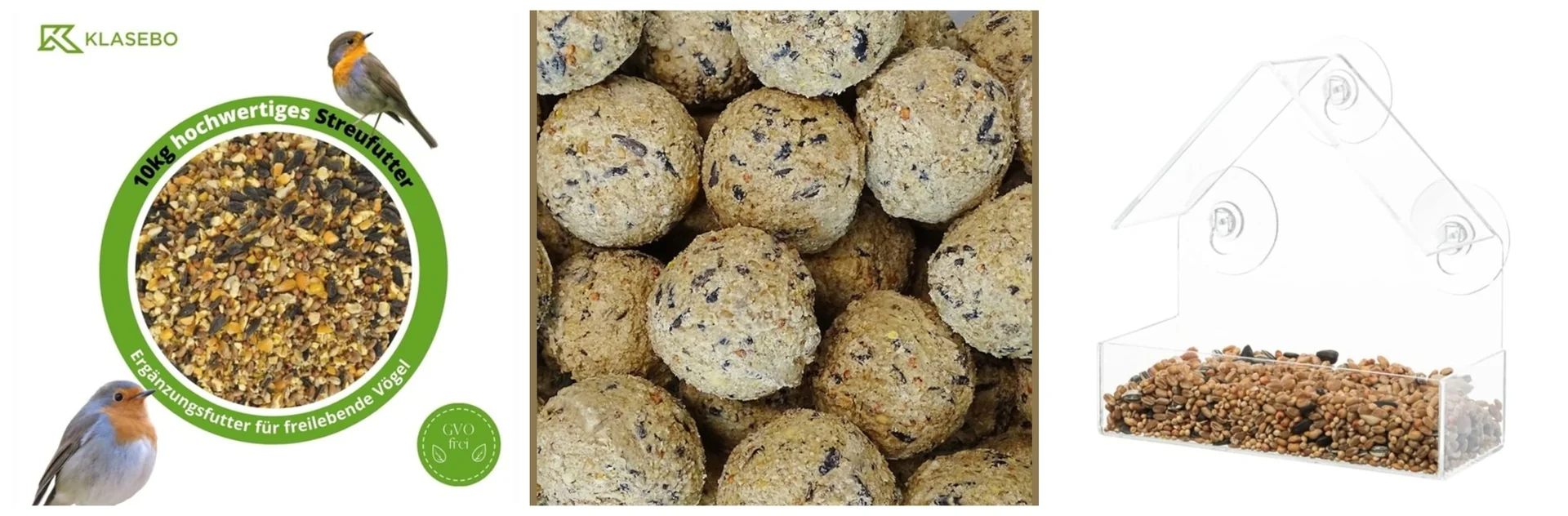 "Basis-Set 'Start' Vogelfutter mit Futterhaus für die Fensterscheibe image"