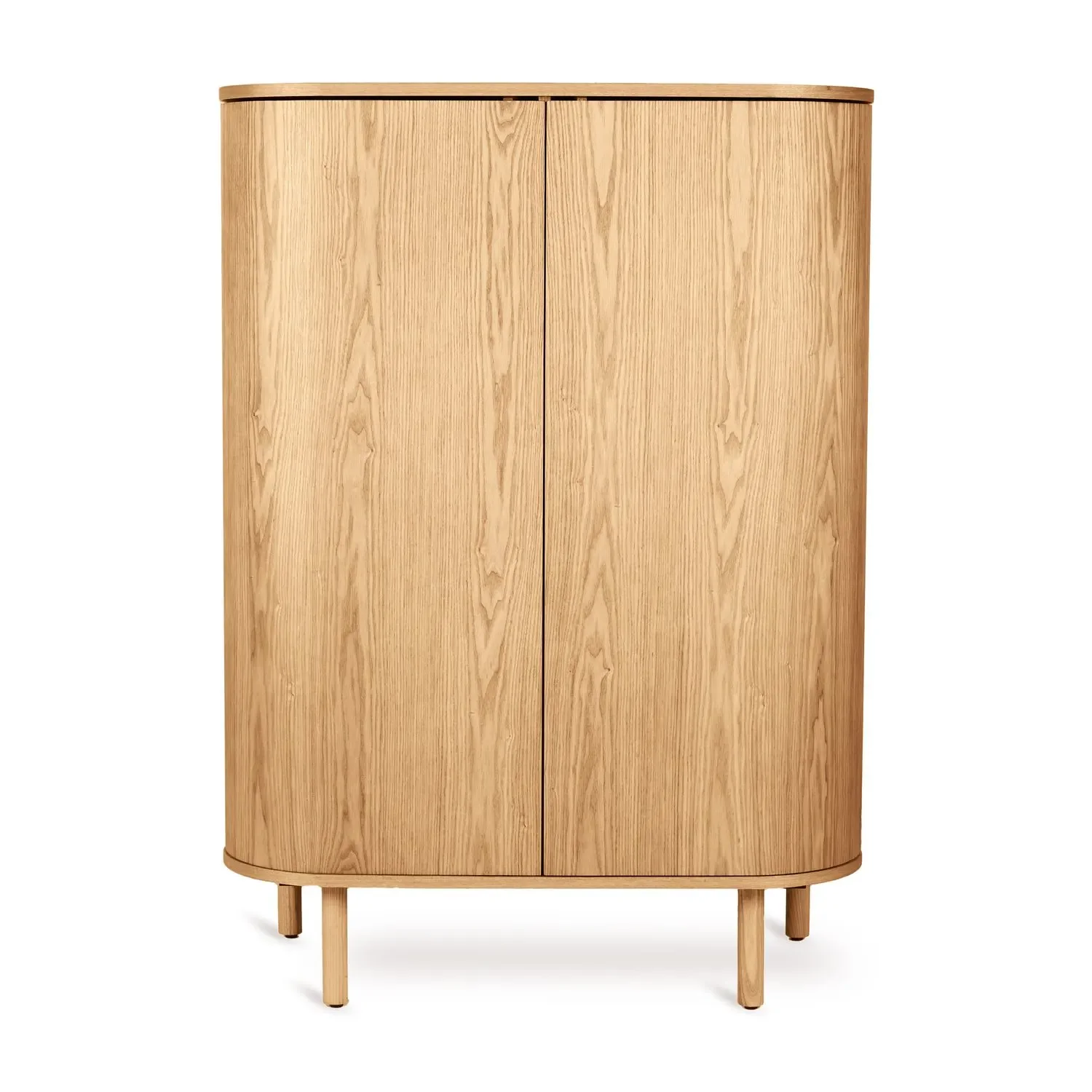 "Quax Yume Kleiderschrank mit Eschenholzbeinen und MDF-Türen, Schiebesystem und Soft-Close-Funktion, Farbe: Naturasche image"