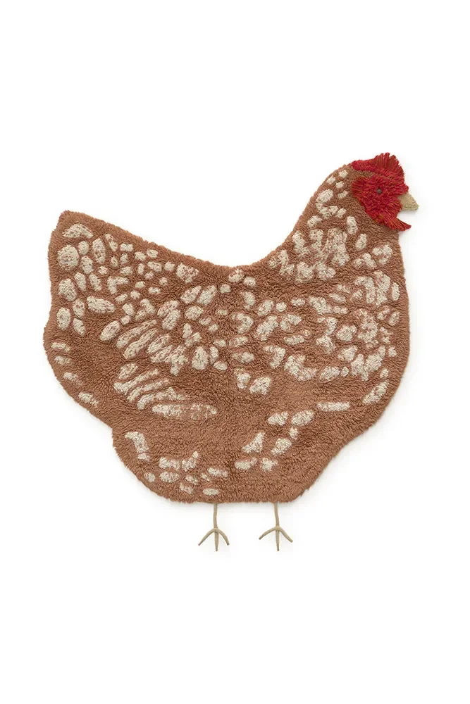 "Waschbarer Teppich Kinder LORENA CANALS, Kinderteppich Huhn, Baumwollteppich 80x120cm image"
