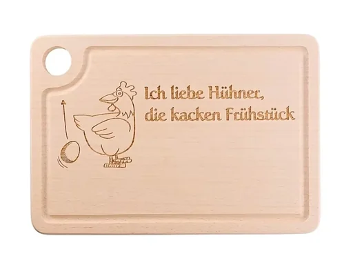 "Schneidebrett mit Eierloch "Ich liebe Hühner" image"