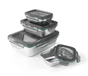 Edelstahl Frischhaltedosen-Set, 8-teilig - Mikrowellengeeignet!