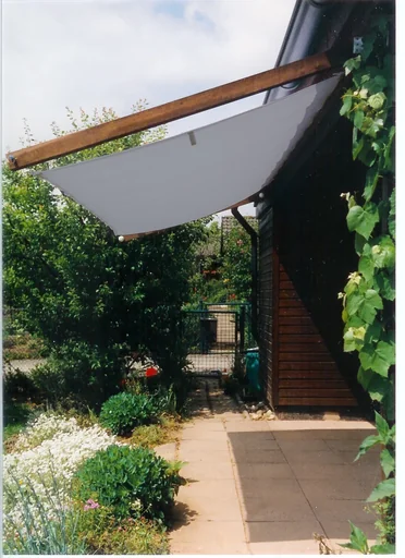 "Seilspann-Sonnensegel silbergrau  330 x 200cm image"