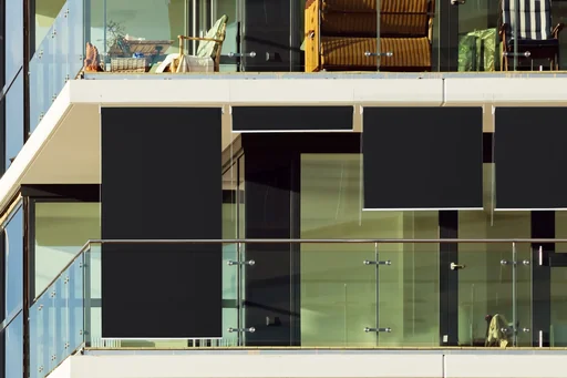 "Sonnenrollo HDPE schwarz 140 x 240cm image"
