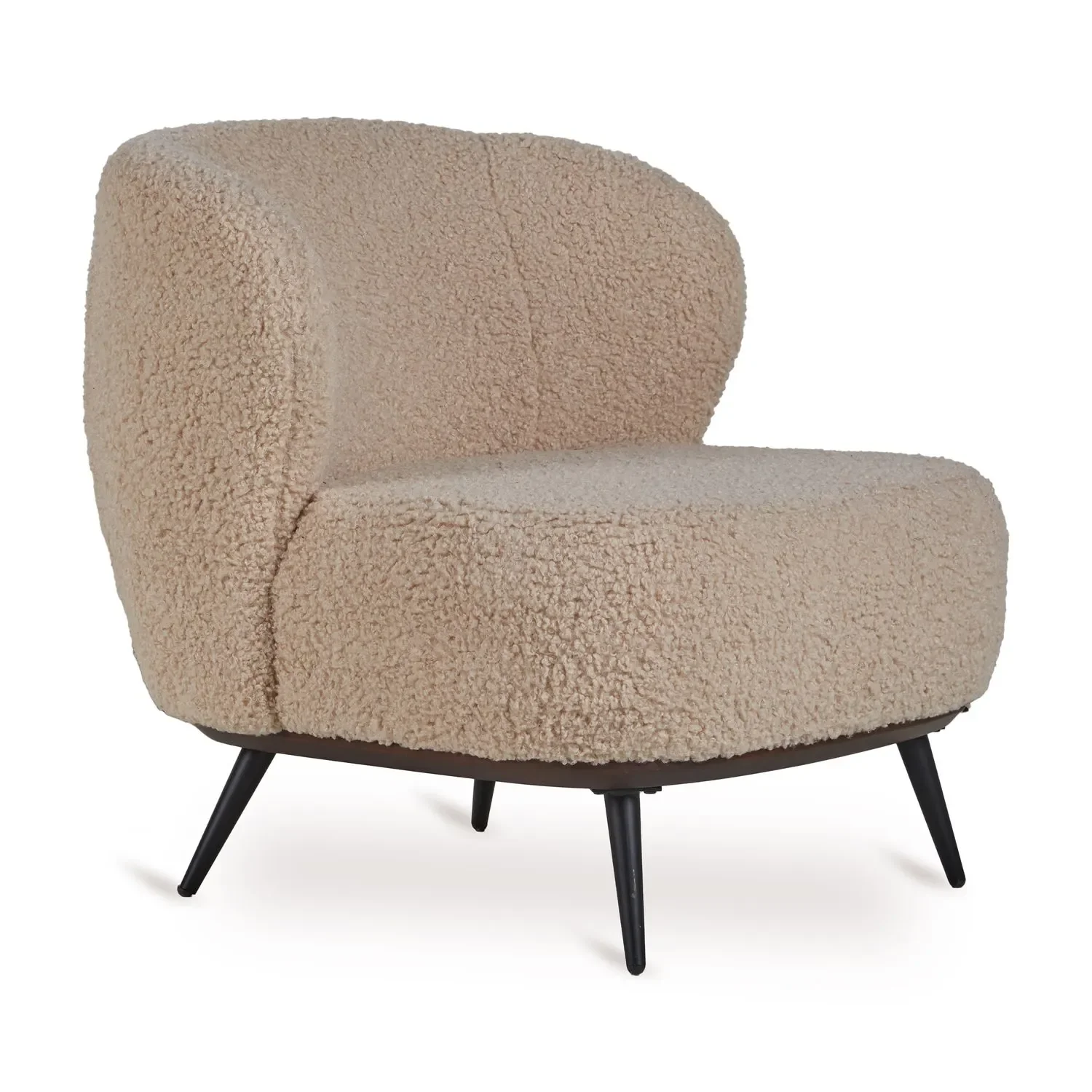Quax Zen Stuhl | Loungesessel im Mid-Century Design | Kinder- & Erwachsenen-Sessel aus Baumwolle, Farbe: Schaf