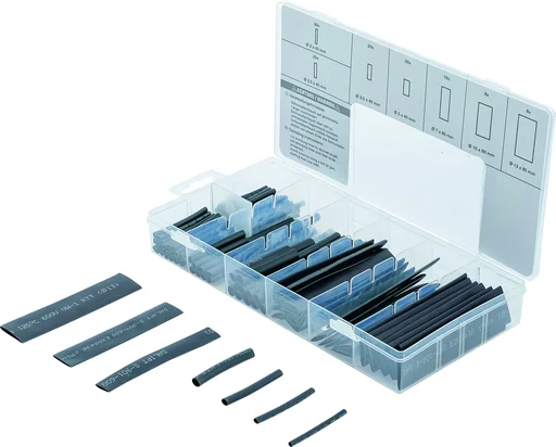 "Schrumpfschlauch-Sortiment, schwarz, 127-tlg. image"