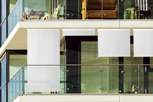 "Sonnenrollo HDPE, cremeweiß, 100 x 240 cm image"