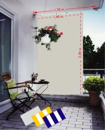 "Senkrecht-Sonnensegel, weiß, 230 x 140 cm image"