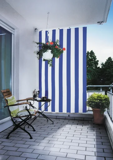 "Senkrecht-Sonnensegel, blau-weiß, 230 x 140 cm image"