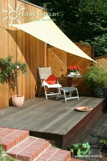 "Dreieck-Sonnensegel HDPE creme weiss 300 x 300 x 300cm image"