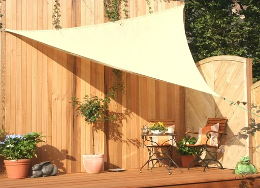 "Dreieck-Sonnensegel  wasserdurchlässig weizen  300 x 300 x 300 cm image"