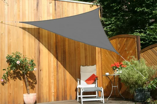 "Dreieck-Sonnensegel HDPE, grau, 300 x 300 x 300 cm image"