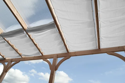 "Seilspann-Sonnensegel weiss 330 x 91cm image"