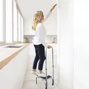 Trittstufe mit höhenverstellbarem Haltegriff, chrom, 88 - 108 cm