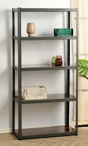 "Schwerlastregal mit 5 MDF-Böden in Holzoptik image"