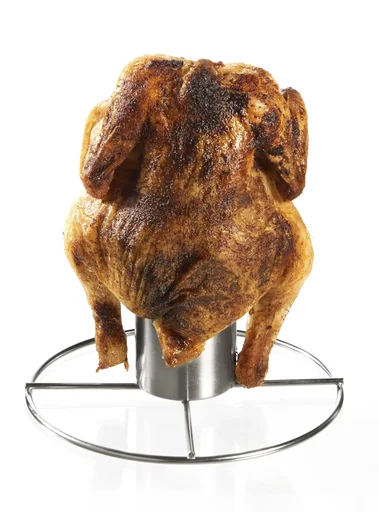 "Grill-Hähnchenhalter mit Aromabehälter, Edelstahl image"