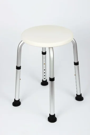 "Dusch-Hocker, höhenverstellbar, Weiß/ Silberfarben image"