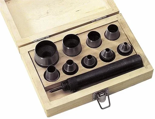 "Locheisensatz in Holzbox, 10-teilig image"