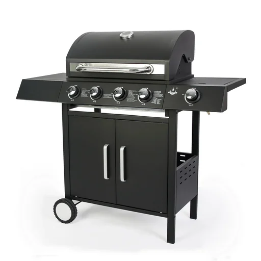 "Gasgrill „San Angelo“ 4 + 1 Brenner, Schwarz image"