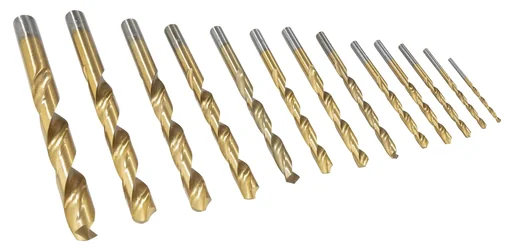 "HSS-Spiralbohrer Satz, Titan beschichtet, 13-teilig image"