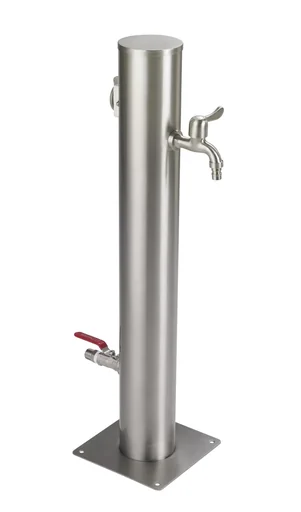 "Wasserzapfsäule Edelstahl mit integrierter Steckdose image"