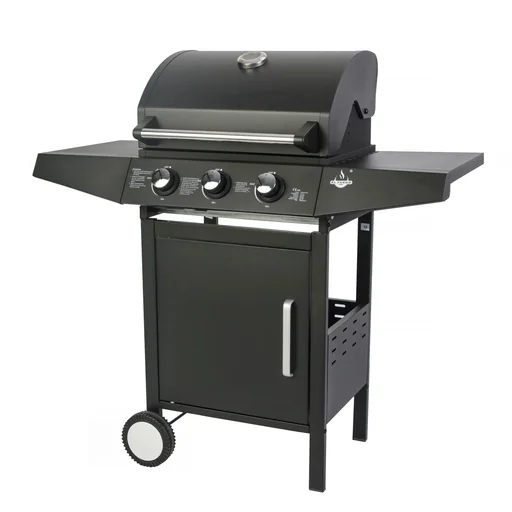 "Gasgrill „San Angelo“, 3 Brenner, Edelstahl, Schwarz image"